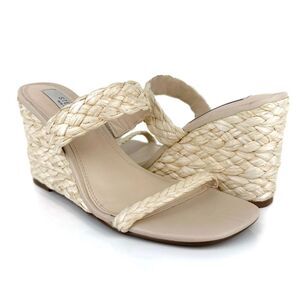 Steven New York Women's Ardy Raffia Espadrille Wedge Heel Sandals Size 10